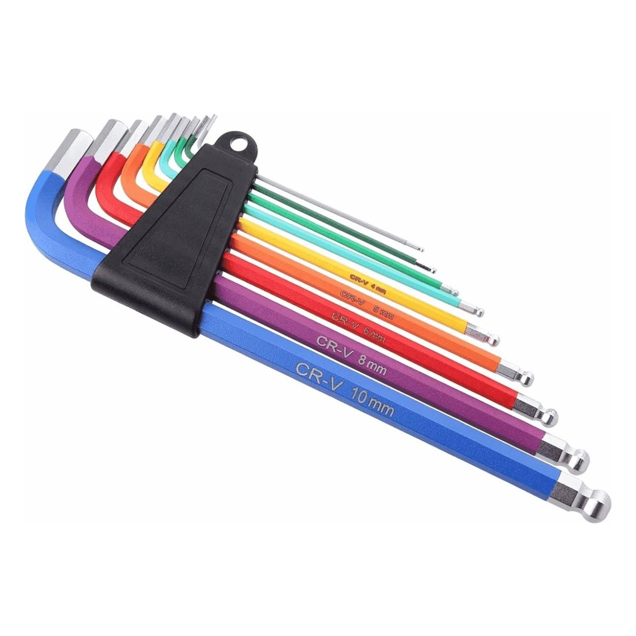 Set of 9 Rainbow Hex Keys 1.5-10mm for Easy Identification - 1