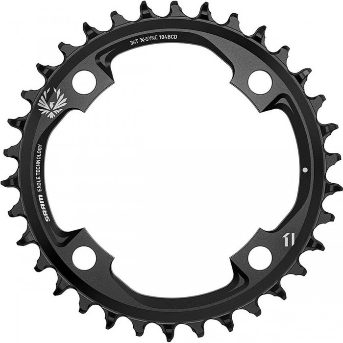 SRAM X-SYNC 2 Eagle 34T 104 BCD Aluminium Schwarz für leise und effiziente Antriebe - 1