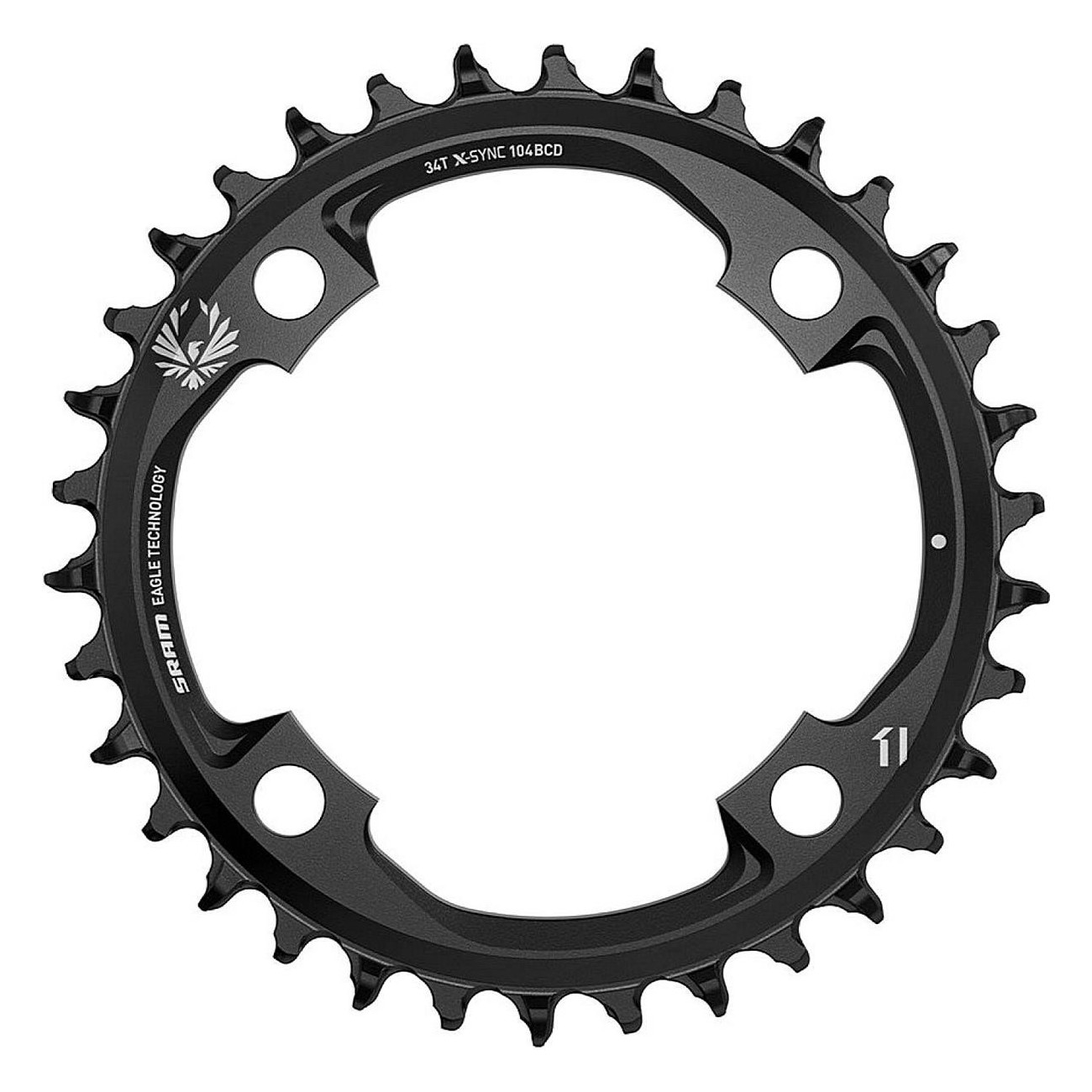 SRAM X-SYNC 2 Eagle 34T 104 BCD Aluminium Schwarz für leise und effiziente Antriebe - 1