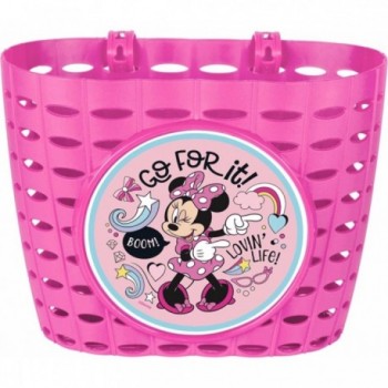 Panier Avant en Plastique Rose Disney Minnie 19x13x15 cm - 1