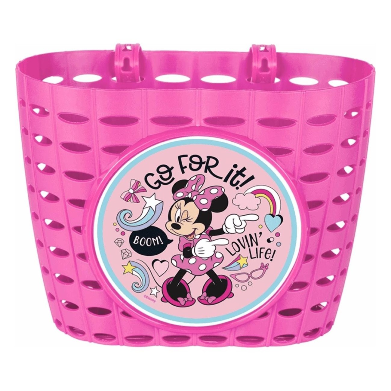 Panier Avant en Plastique Rose Disney Minnie 19x13x15 cm - 1