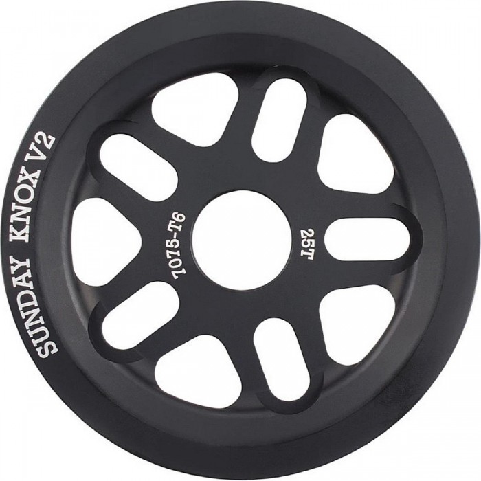 Sunday Knox V2 25T BMX Sprocket in Black 7075-T6 Aluminum - 1