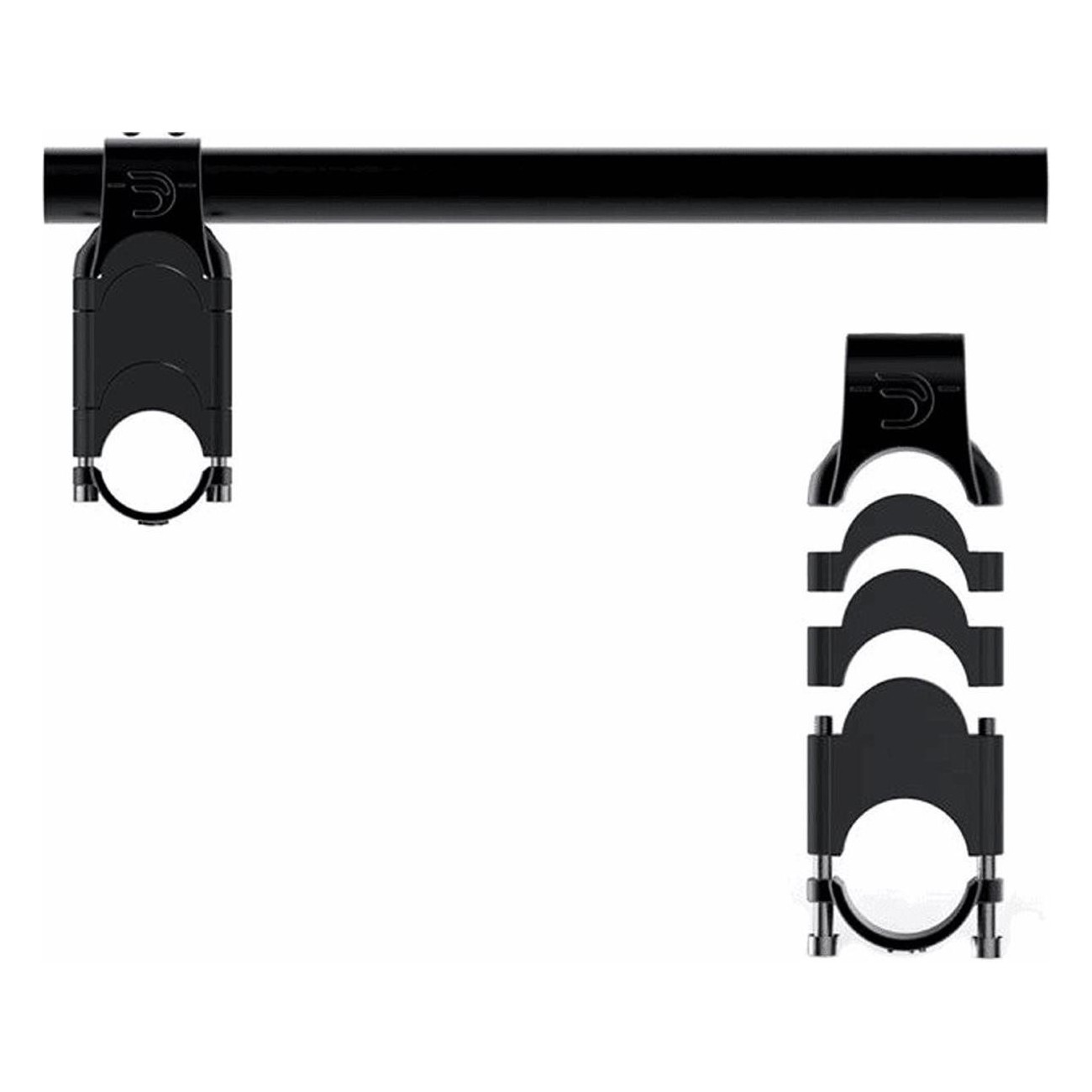 55mm Black Armrest Spacers Kit for DEDA Fastblack2 and Parabolica - 1