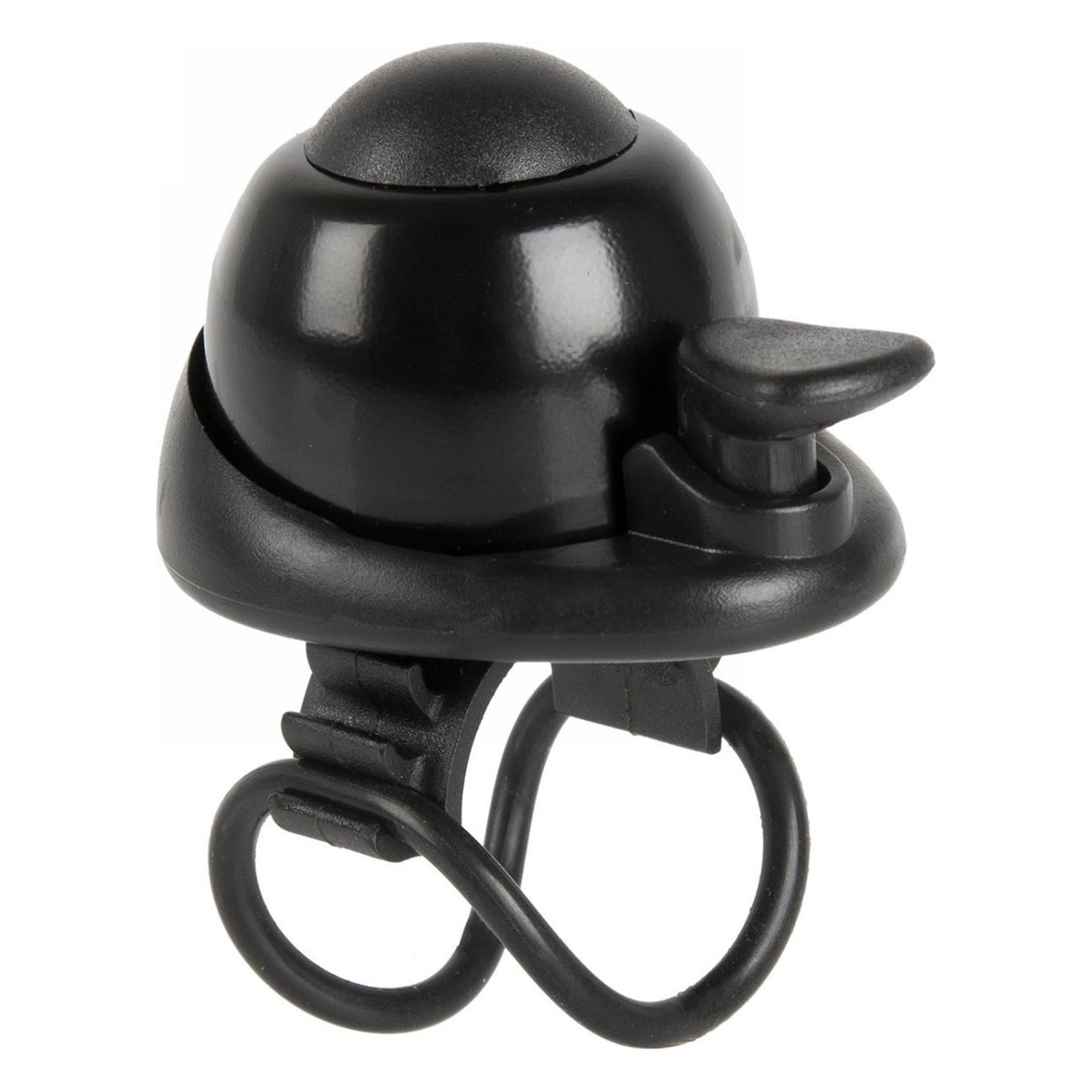 Mini Black Aluminum Bicycle Bell, 360° Rotatable, Easy Tool-Free Mounting - 1