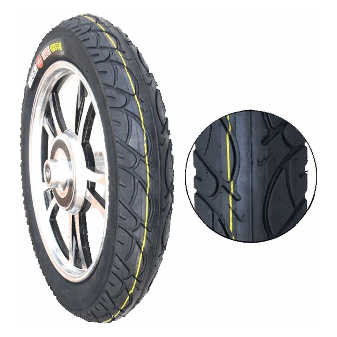 Black Rigid Tire 18x2.5 for E-Scooter CHAOY ANG - Performance & Durability - 1