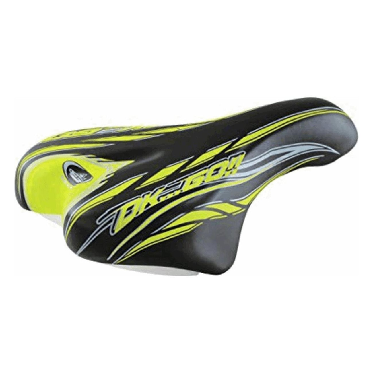 Junior OK GO 14/16 Saddle in Black/Yellow Polyurethane with MVTEK Clamp - 1