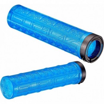 Manopole GRIZIPS Neon Blu Dual Density Lock-On SUPACAZ per Bicicletta - 1 - Manopole - 0633090196942