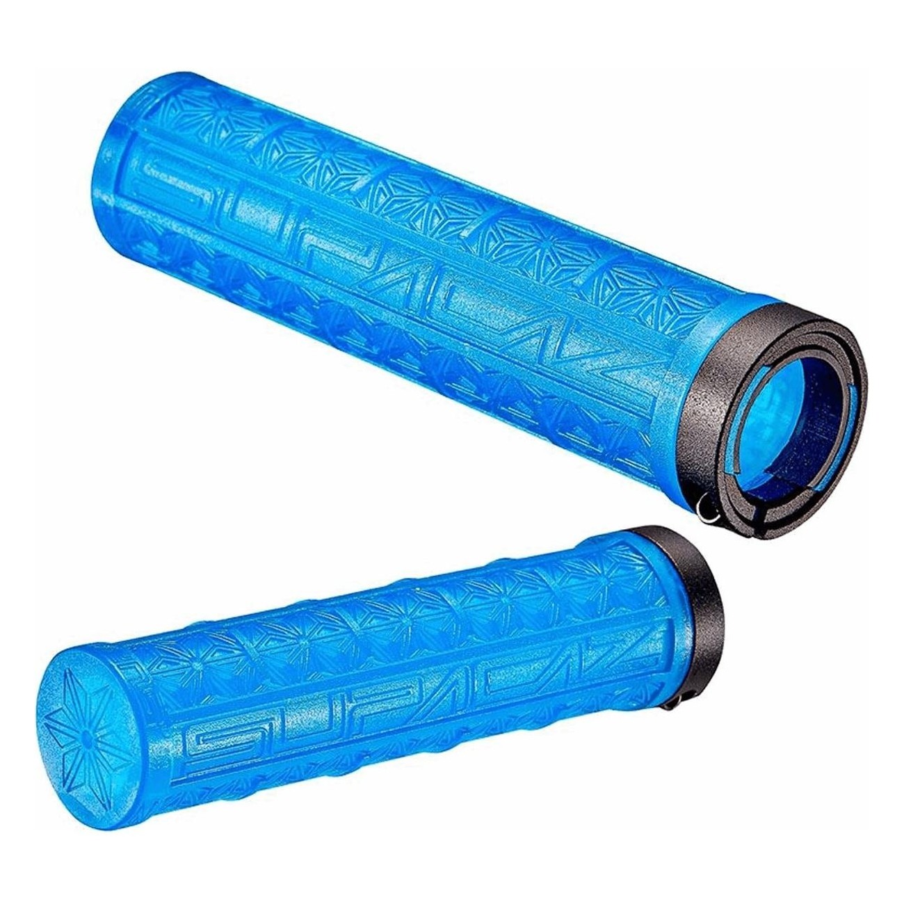 Manopole GRIZIPS Neon Blu Dual Density Lock-On SUPACAZ per Bicicletta - 1 - Manopole - 0633090196942