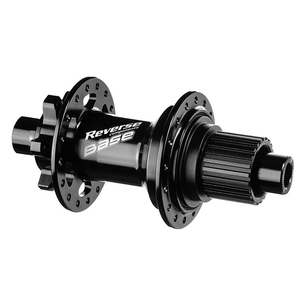 Lightweight Reverse Hub for MTB and Gravel - 32H Disc Base 142/10+12mm Shimano Micro Spline Black - 1