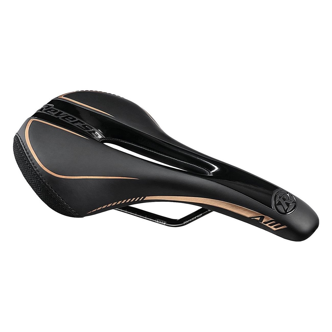 Reverse AM Ergo Saddle Black-Copper: Comfort & Performance for XC, Enduro & All Mountain - 1