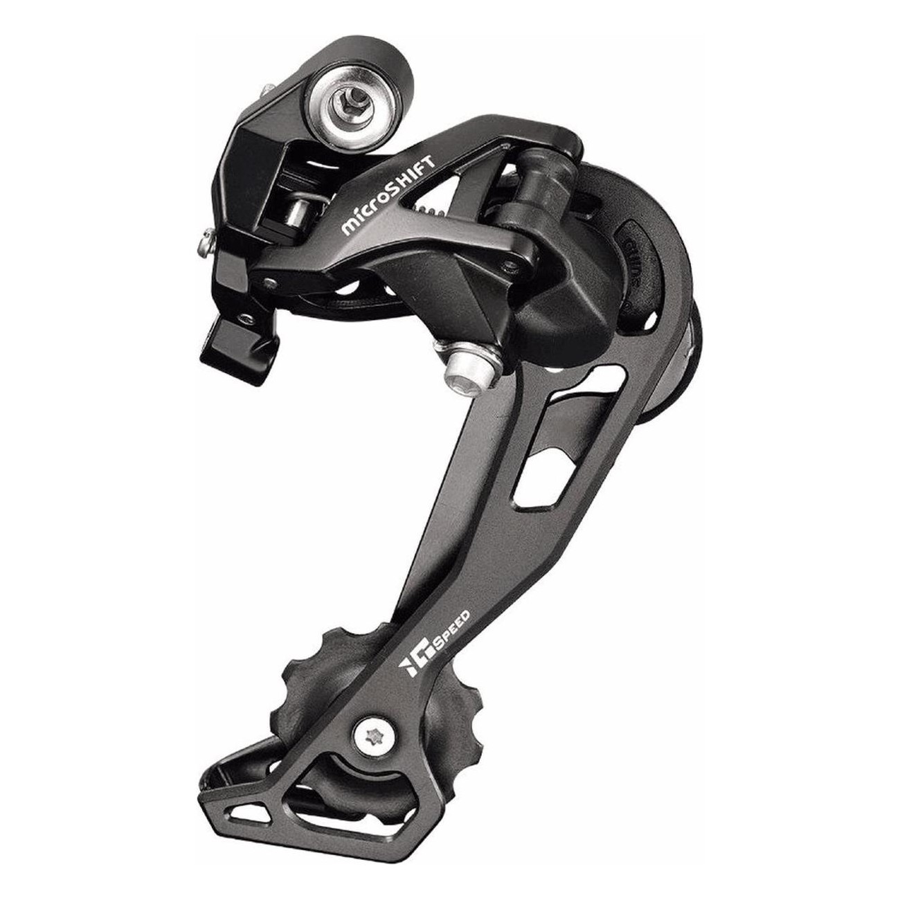 Dérailleur VTT 1/2x10V Cage Longue Acier 43 Dents Noir Compatible Shimano - microSHIFT - 1