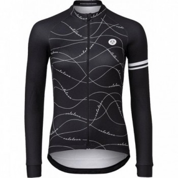 T-shirt Sport Femme Velo Wave Noir L - Manches Longues et Respirante - 1