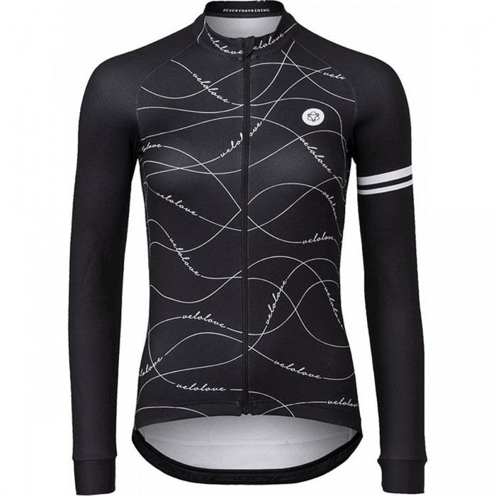 Camiseta Deportiva Mujer Velo Wave Negra L - Manga Larga y Transpirable - 1