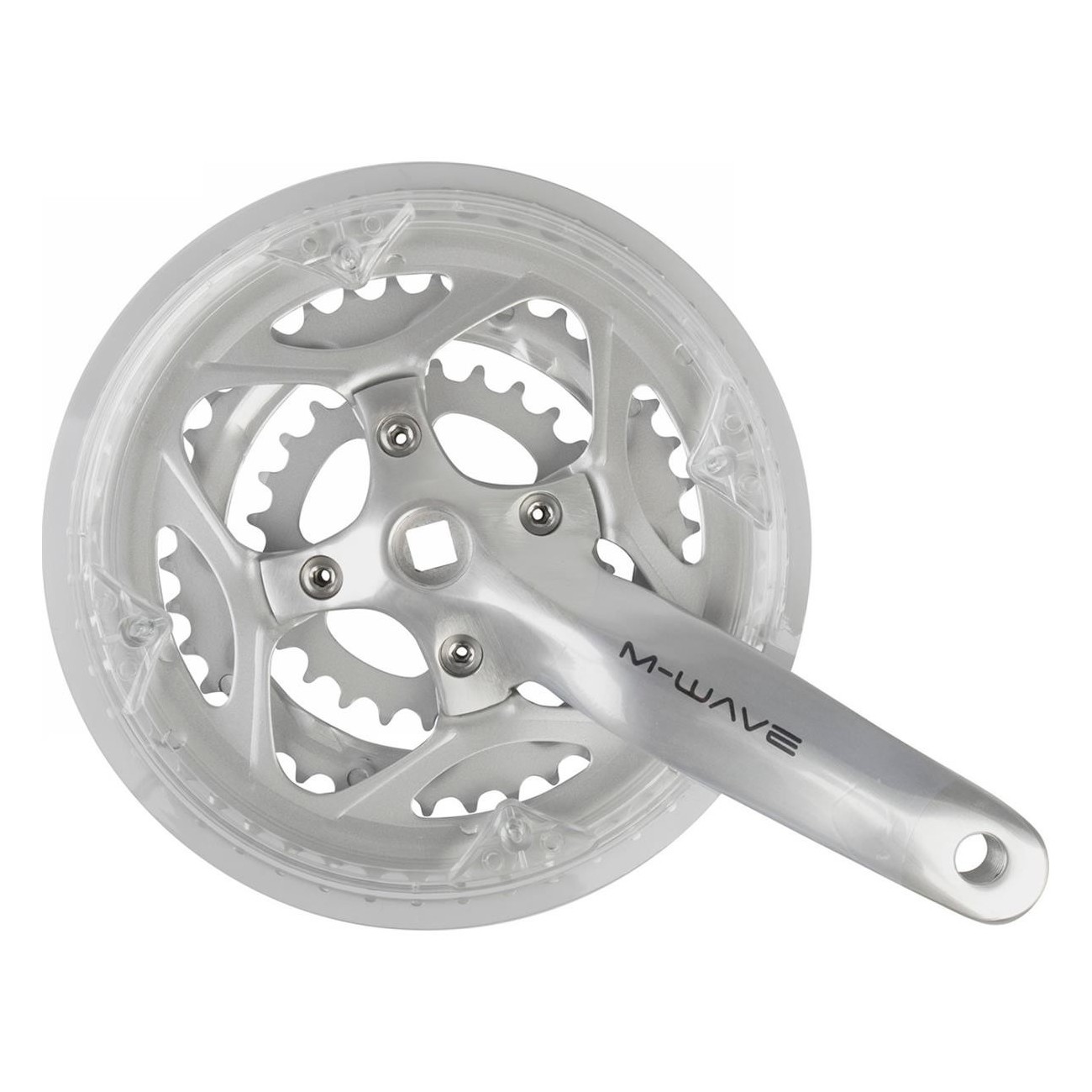 Guarnitura M-Wave 170mm in Alluminio per 7/8 Velocità con Ingranaggi Intercambiabili 26/38/48T Argento - 1 - Guarnitura - 