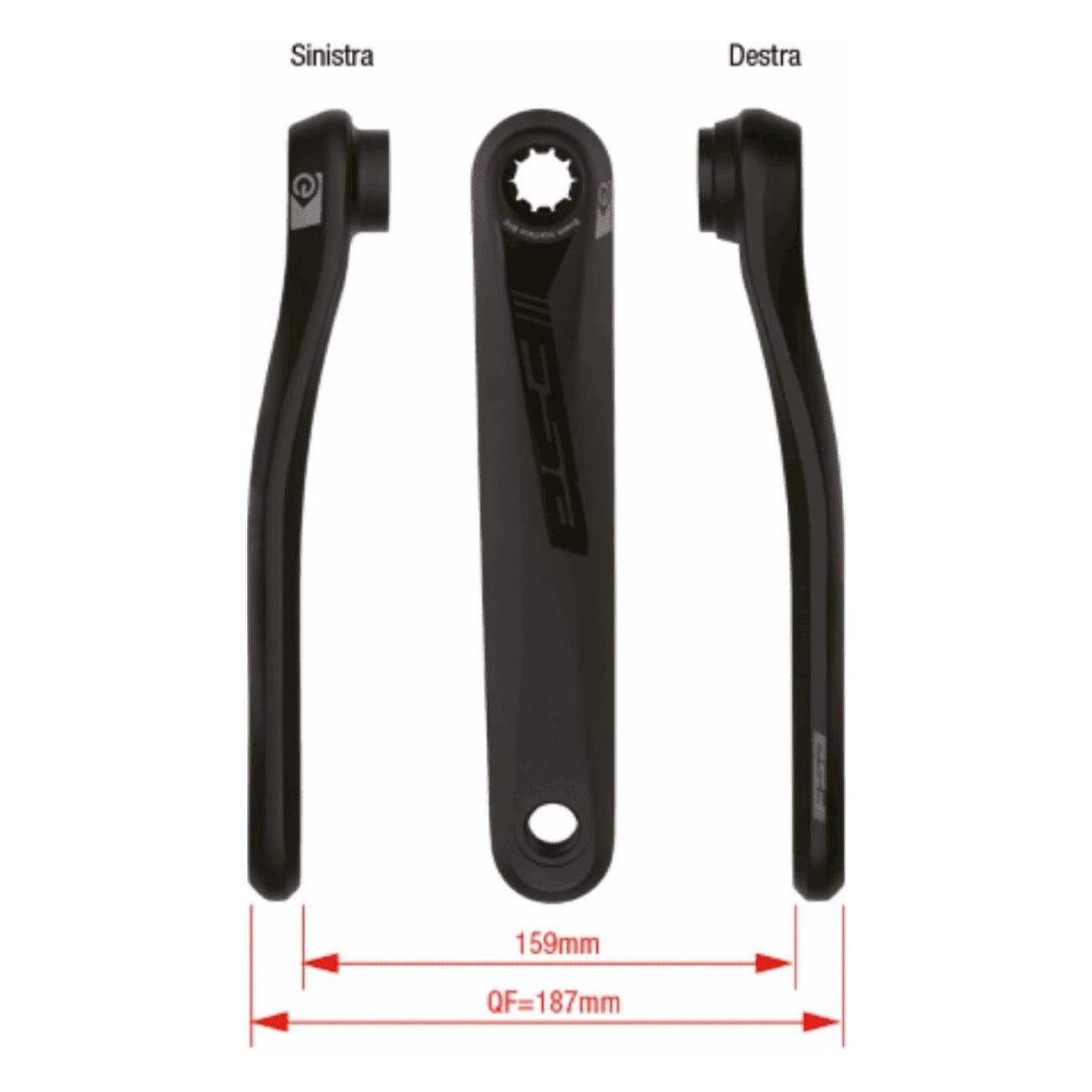 Par de bielas Bosch Gen 3 165mm en Aluminio Forjado Negro - 1