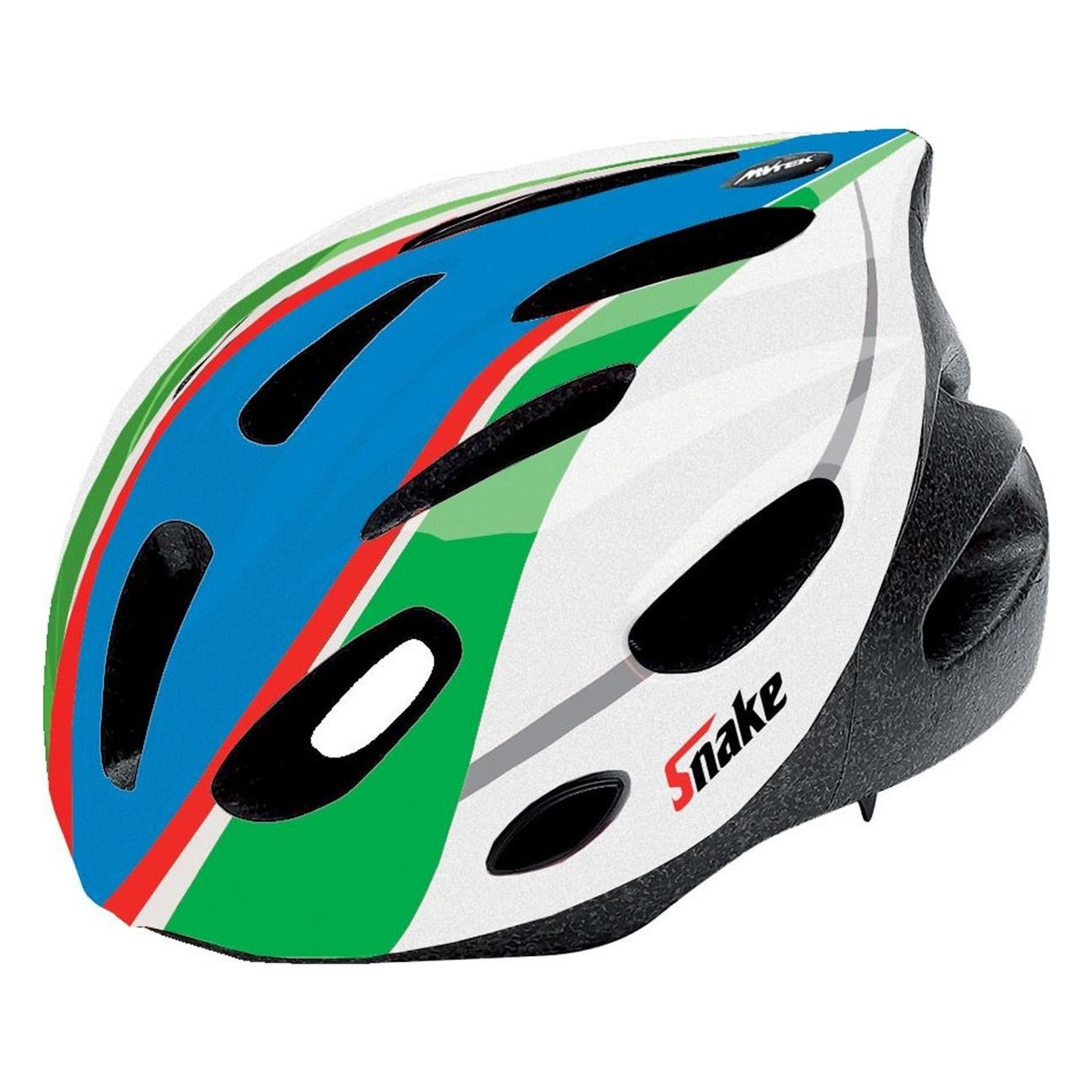 Casque Snake II Drapeau Italien - Taille Unique 53-56 cm, 16 Aérations, Certifié EN1078 - 1