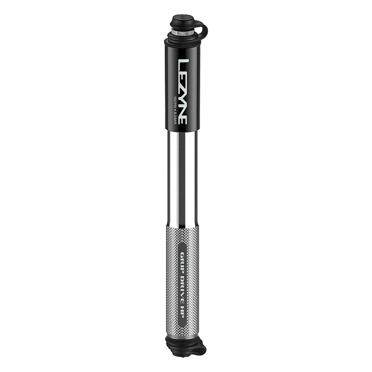 Lezyne Grip Drive HP Hand Pump Silver - Compact High Pressure Bike Pump - 1