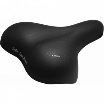 Unisex City/Trekking Saddle Lindau Black 258x190 mm with Elastomers and Steel Rail - 1