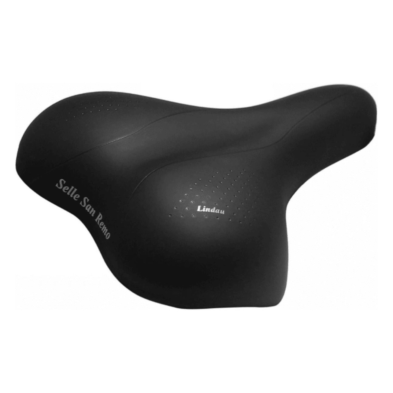 Unisex City/Trekking Saddle Lindau Black 258x190 mm with Elastomers and Steel Rail - 1