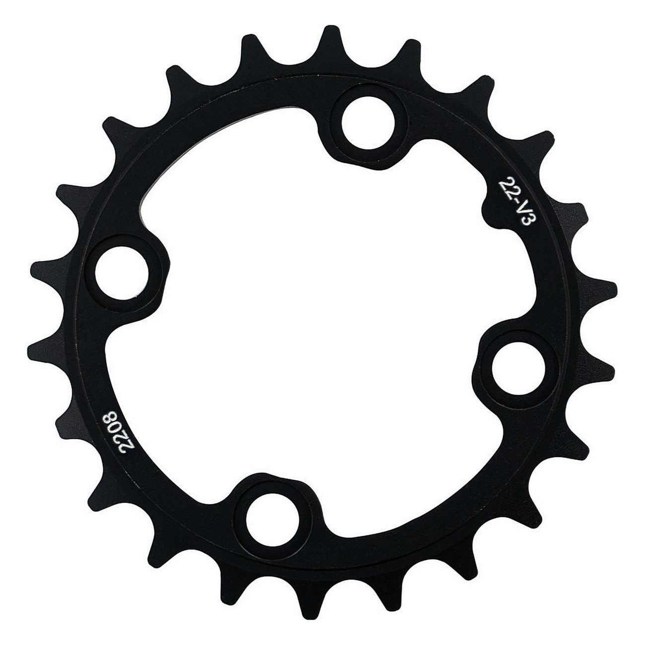 Truvativ MTB Kettenblatt 22T aus schwarzem Aluminium, BCD 64 mm für 9/10 Gänge - 1