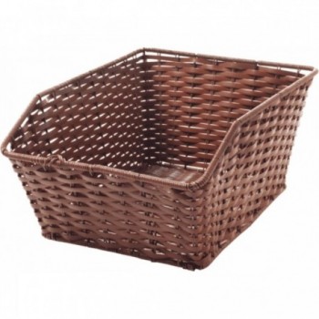 Brown Synthetic Wicker Bicycle Rear Basket 39x28x17 cm - 1