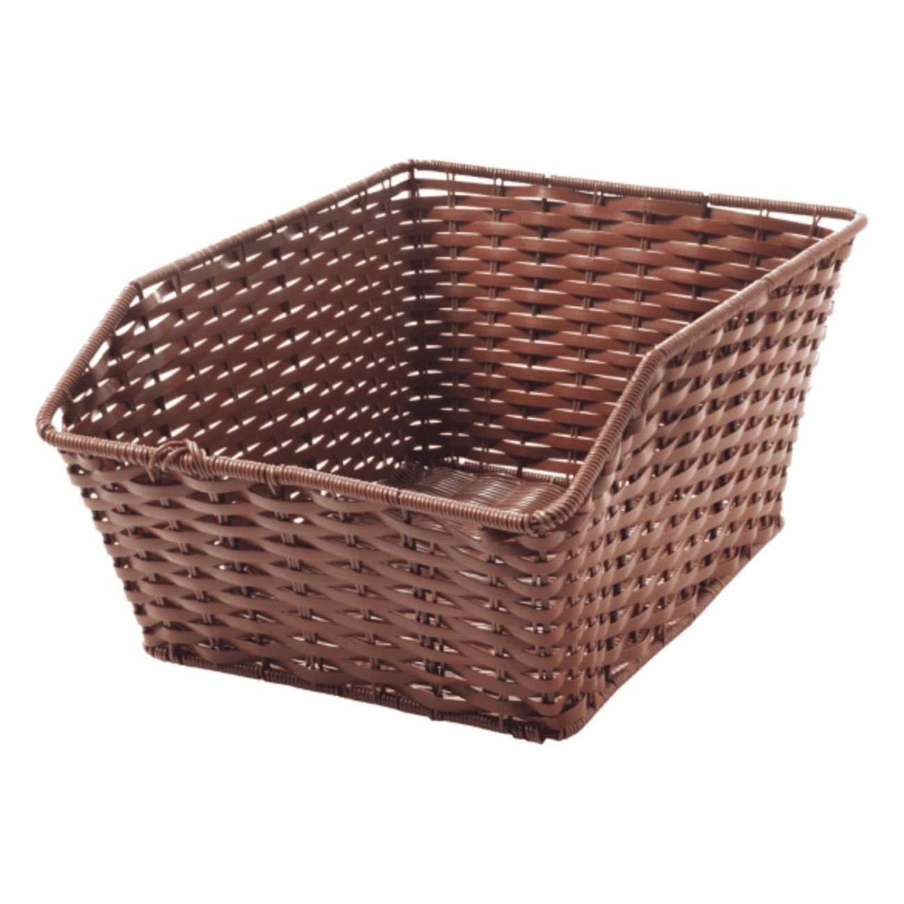 Brown Synthetic Wicker Bicycle Rear Basket 39x28x17 cm - 1