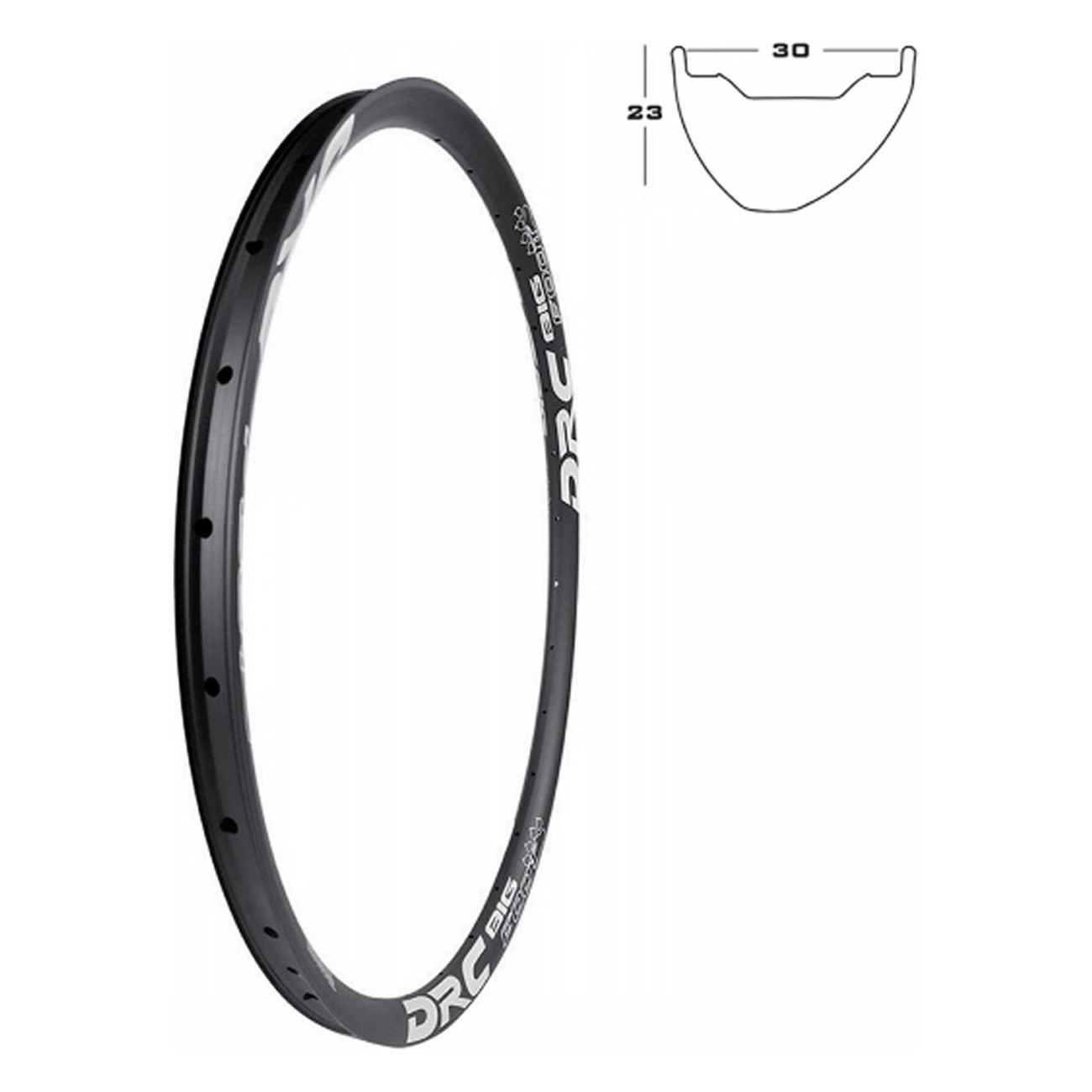 MTB 29' Aluminium Felge Tubeless Ready, 28 Löcher, Scheibenbremse, Schwarz - 1