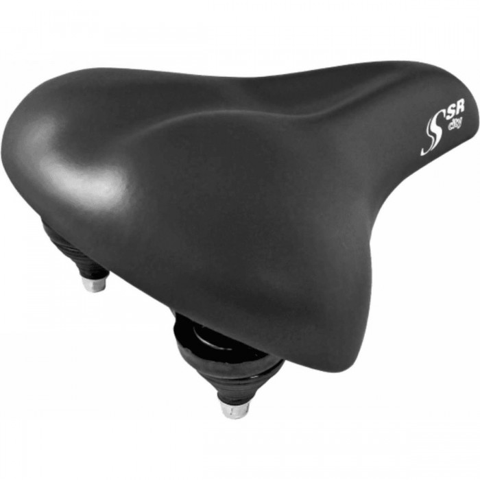 San Remo Unisex Black Saddle with Springs, 265x212 mm, 600g - Comfort & Style - 1