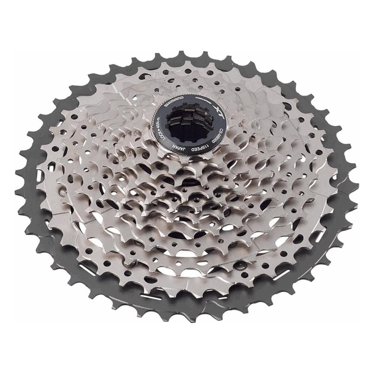 Cassette MTB Shimano XT M8000 11V 11-40 Dientes, Negro/Plata - 1