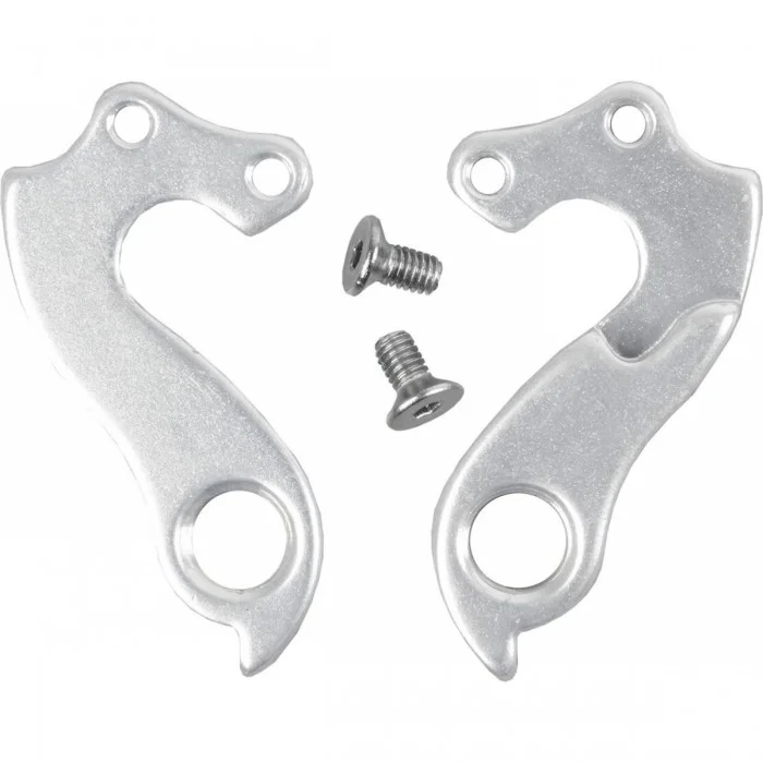 Crochet de dérailleur arrière en aluminium argent avec 2 vis pour cadres 661200-4 et 661210-5, compatible avec Corratec, Wilier 