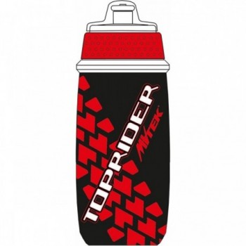 Bouteille MTB TOPRIDER 650ml Rouge/Noir avec Bouchon Anti-Poussière VTEK - 1