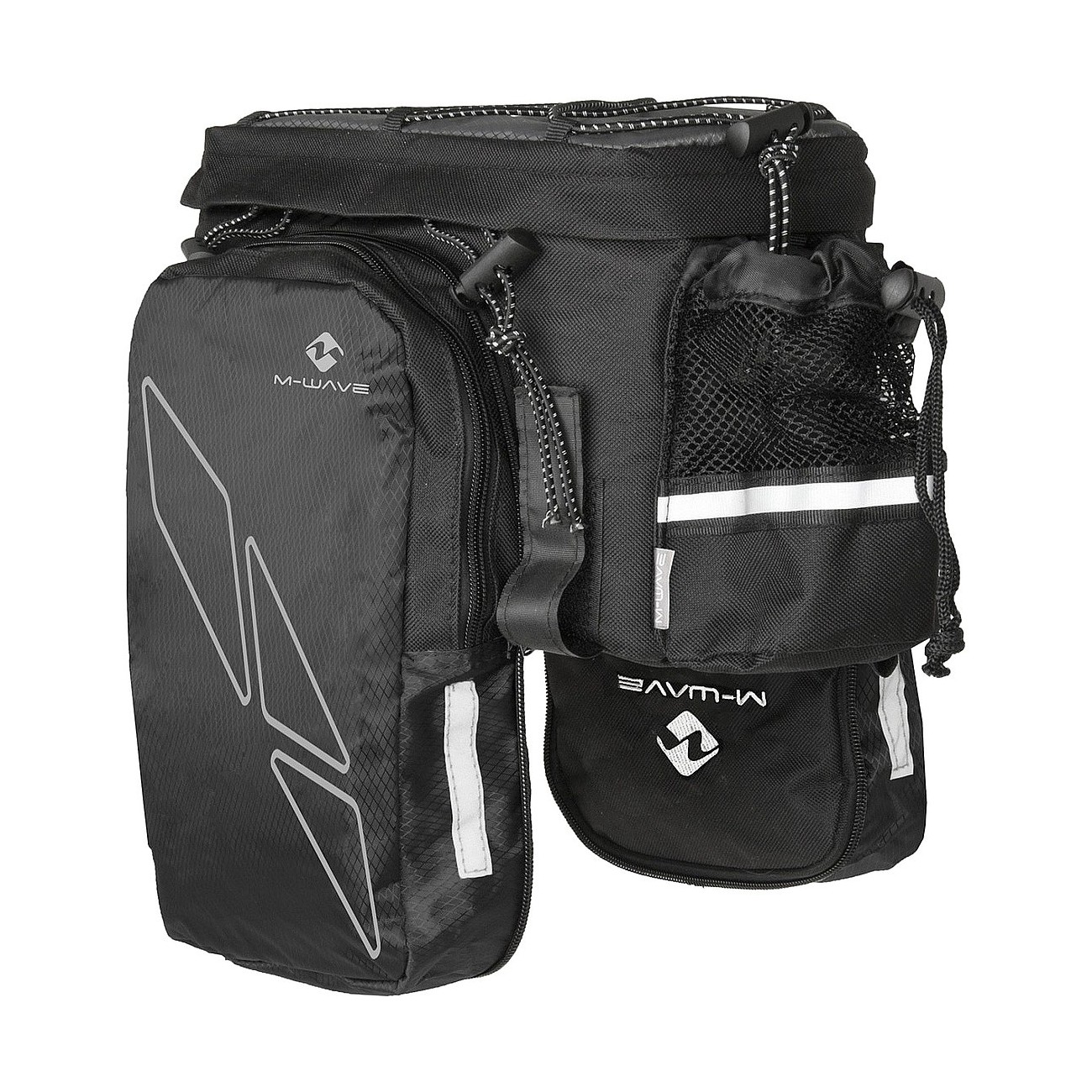 4015493120889 - Erweiterbare Gepäckträgertasche 16L aus schwarzem Polyester mit Flaschenhalter 29x17x15 cm 4015493120889 - Erweiterbare Gepäckträgertasche 16L aus schwarzem Polyester mit Flaschenhalter 29x17x15 cm