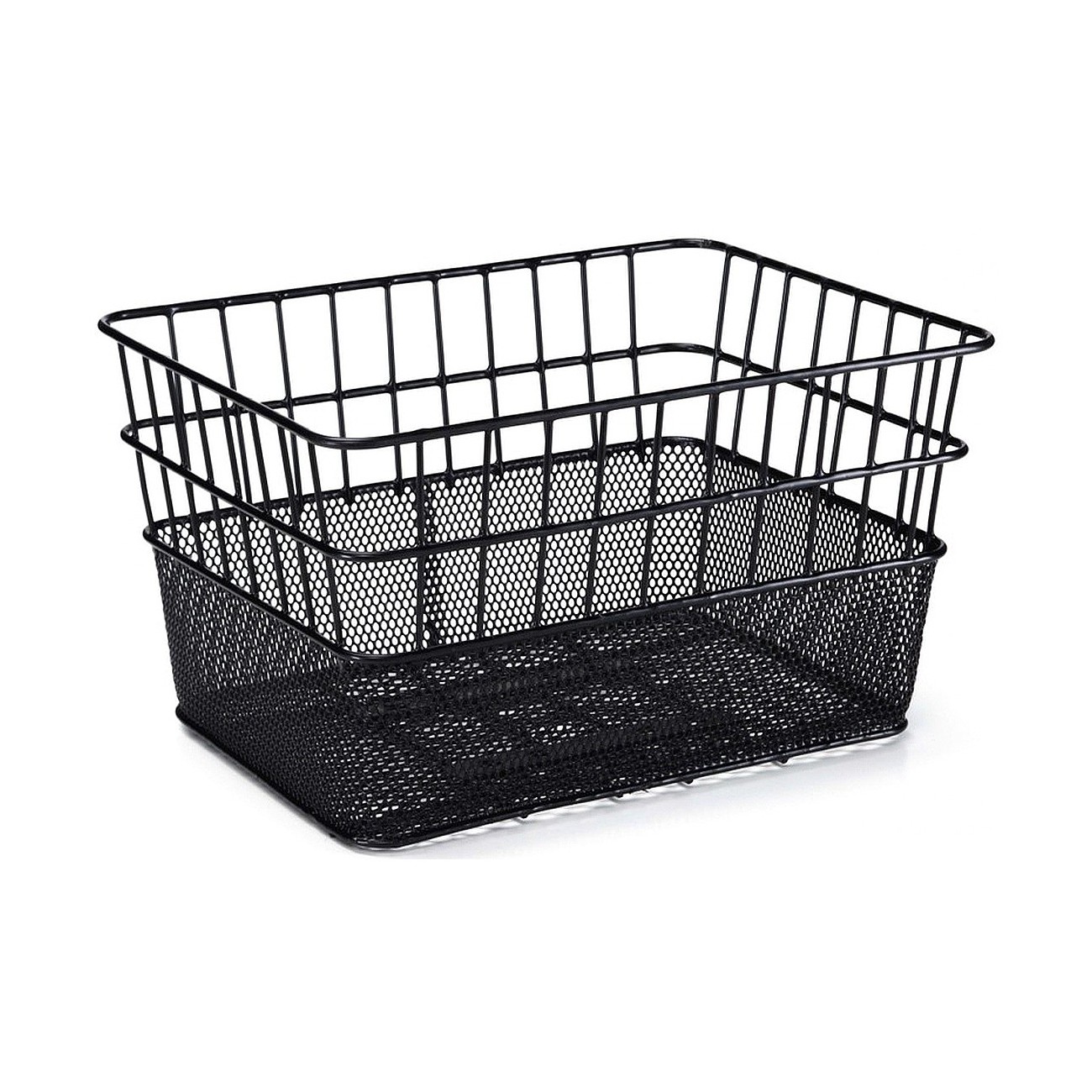 8053329966313 - Vorderkorb Schwarz aus Eisen mit Grobmaschiger Struktur 39x29x22 cm - CORSO PADOVA 8053329966313 - Vorderkorb Schwarz aus Eisen mit Grobmaschiger Struktur 39x29x22 cm - CORSO PADOVA