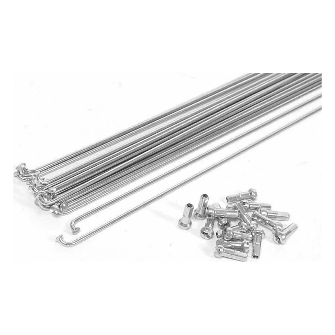 8053329963275 - Zinkstahl Speichen 286x2mm mit Nippel Set von 10 Stück Silber 8053329963275 - Zinkstahl Speichen 286x2mm mit Nippel Set von 10 Stück Silber