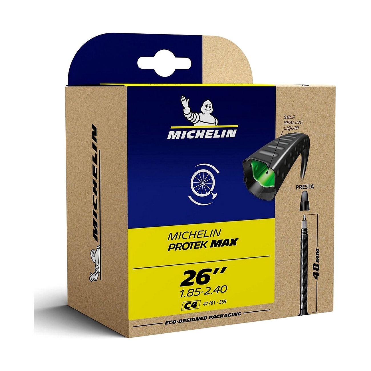 3528701210834 - Michelin Protek 26x185 240 Selbstreparierende Schlauch mit 48mm Presta-Ventil 3528701210834 - Michelin Protek 26x185 240 Selbstreparierende Schlauch mit 48mm Presta-Ventil