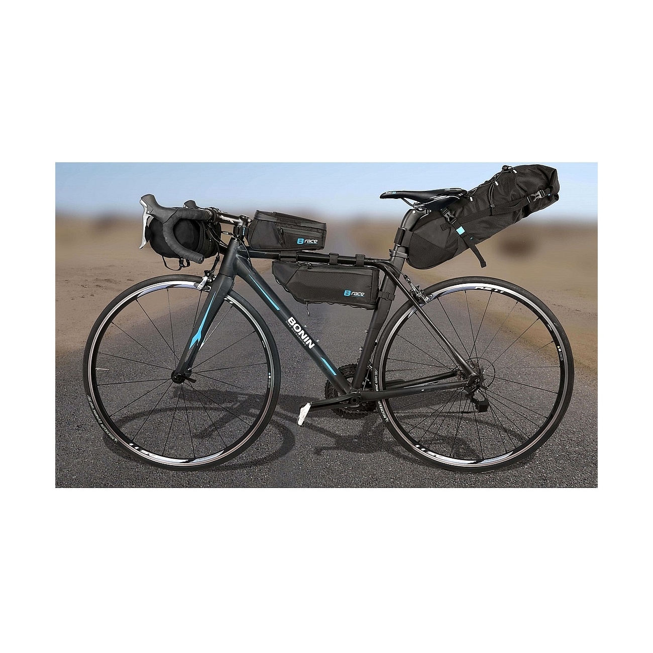 8053329967662 - B-Race Bikepacking 10L Satteltasche aus schwarzem Nylon - Robust und kompakt 8053329967662 - B-Race Bikepacking 10L Satteltasche aus schwarzem Nylon - Robust und kompakt