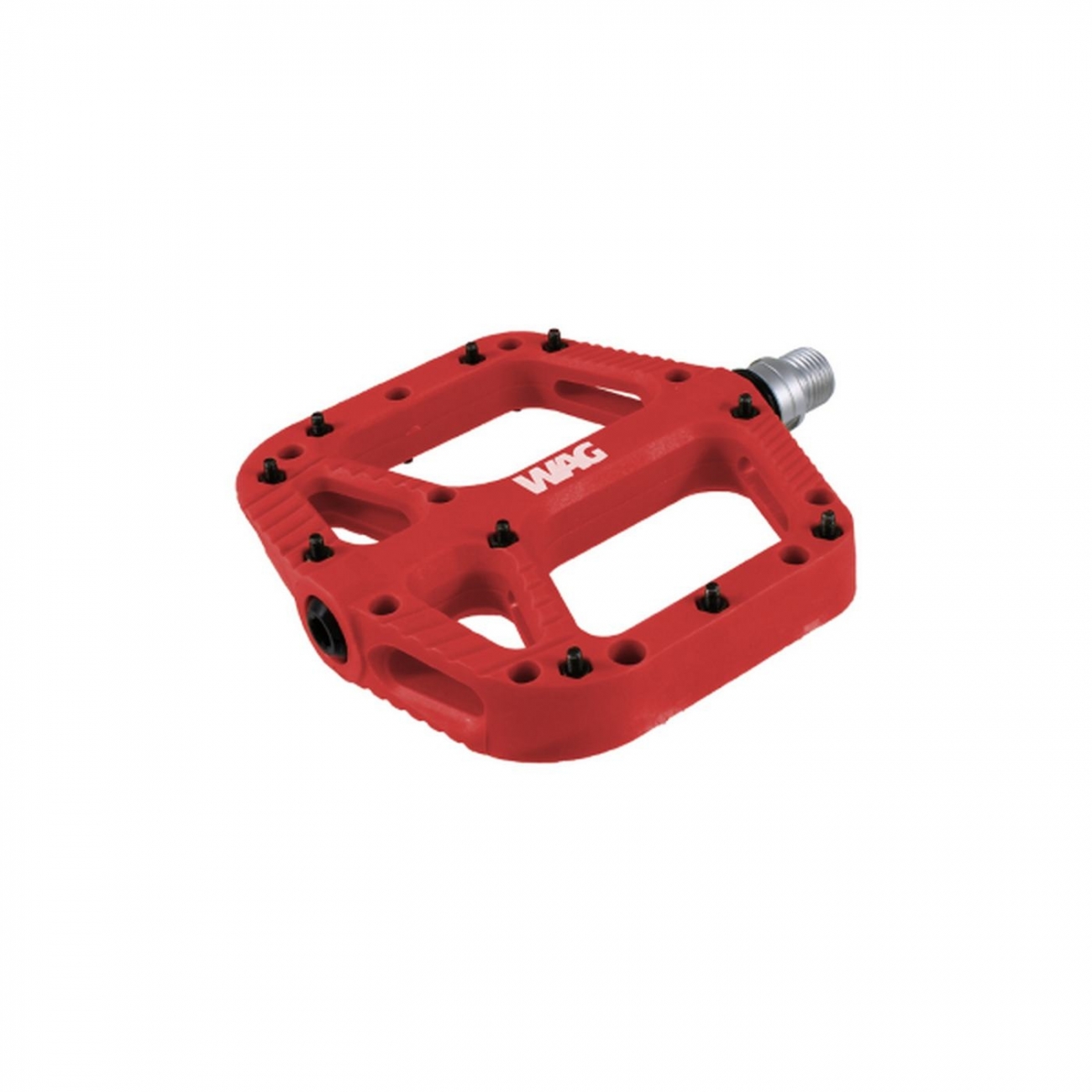 8059796062510 - Flache MTB-Pedale Rot aus Verbundharz mit Chromoly-Achse und 10 PIN pro Seite