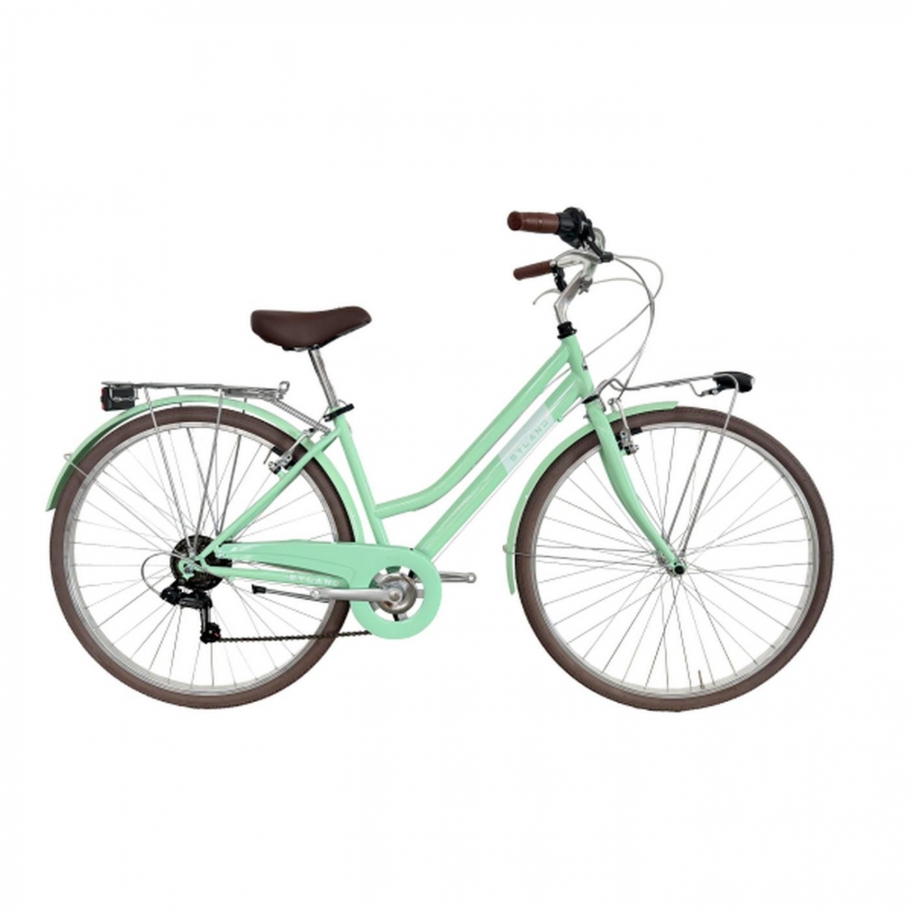 8059796061353 - Damen City Fahrrad MYLAND 28 Grün mit Shimano 7-Gang Größe S