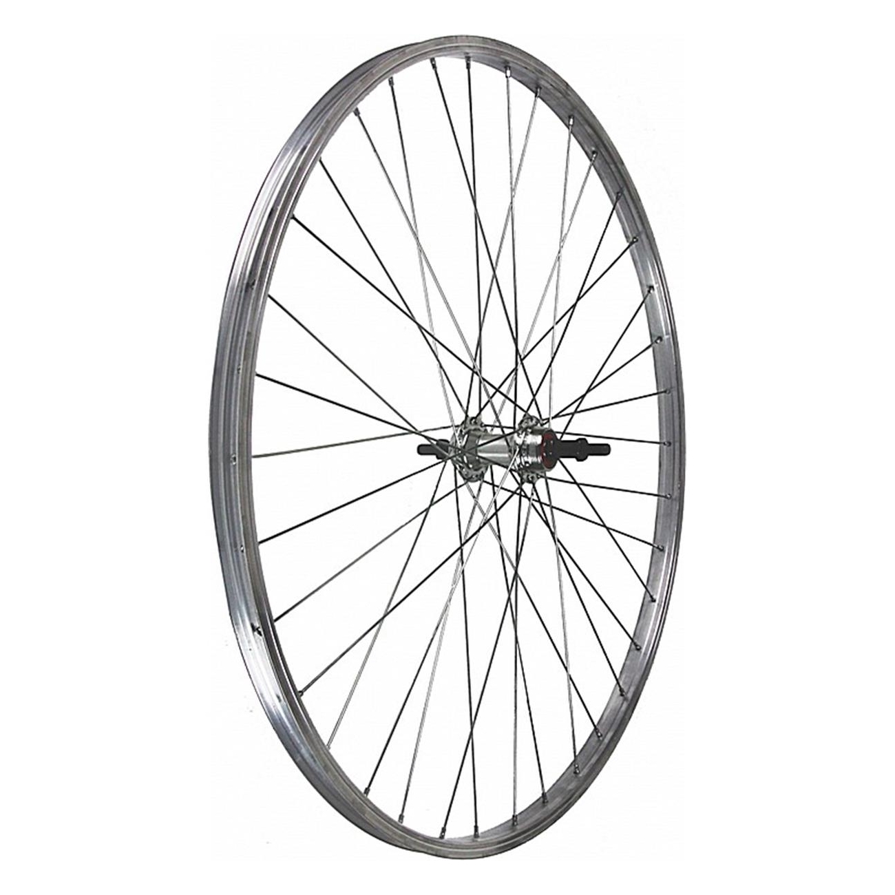 Ruota Posteriore Bici 26 Pollici Alluminio Argento 7/6 Velocità Copertoncino Mozzo Sfere - 1 - Ruota Posteriore - Ruota Posteriore Bici 26 Pollici Alluminio Argento 7/6 Velocità Copertoncino Mozzo Sfere - 1 - Ruota Posteriore -