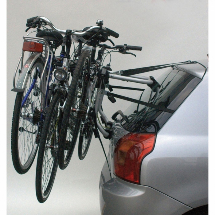 Aluminum Rear Bike Rack Verona for 3 Bicycles - 45 kg Capacity, Patented Locking System - 1
