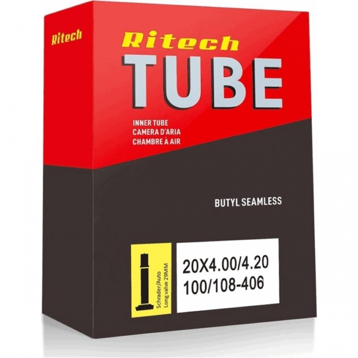 Cámara Aire Ritech 20x4.00 4.20 Válvula Auto 29mm Bicicleta - 1