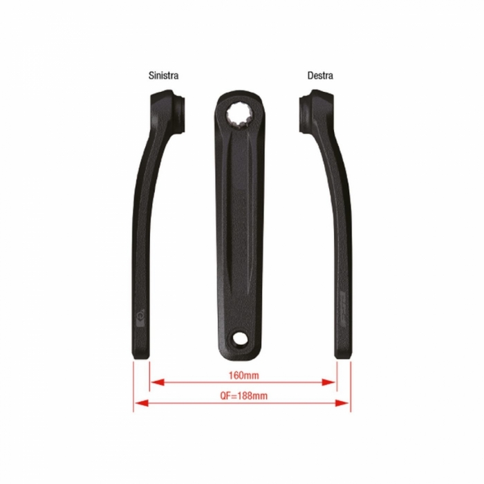 Pedivelle E-Bike Bosch Gen4 160mm Alluminio Nero ISIS Drive - 1 - Pedivelle - 4710243890882