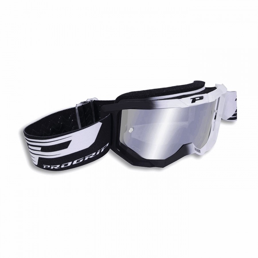 Progrip 3300 black/white goggle with gray mirrored lens - 1