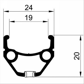 Jante 26" vtt 36f v-brake remerx l-719 noir - 2