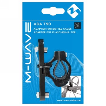 Adaptador para montaje de portabidones en el manillar, m-wave, aluminio, negro, en tarjeta - 4