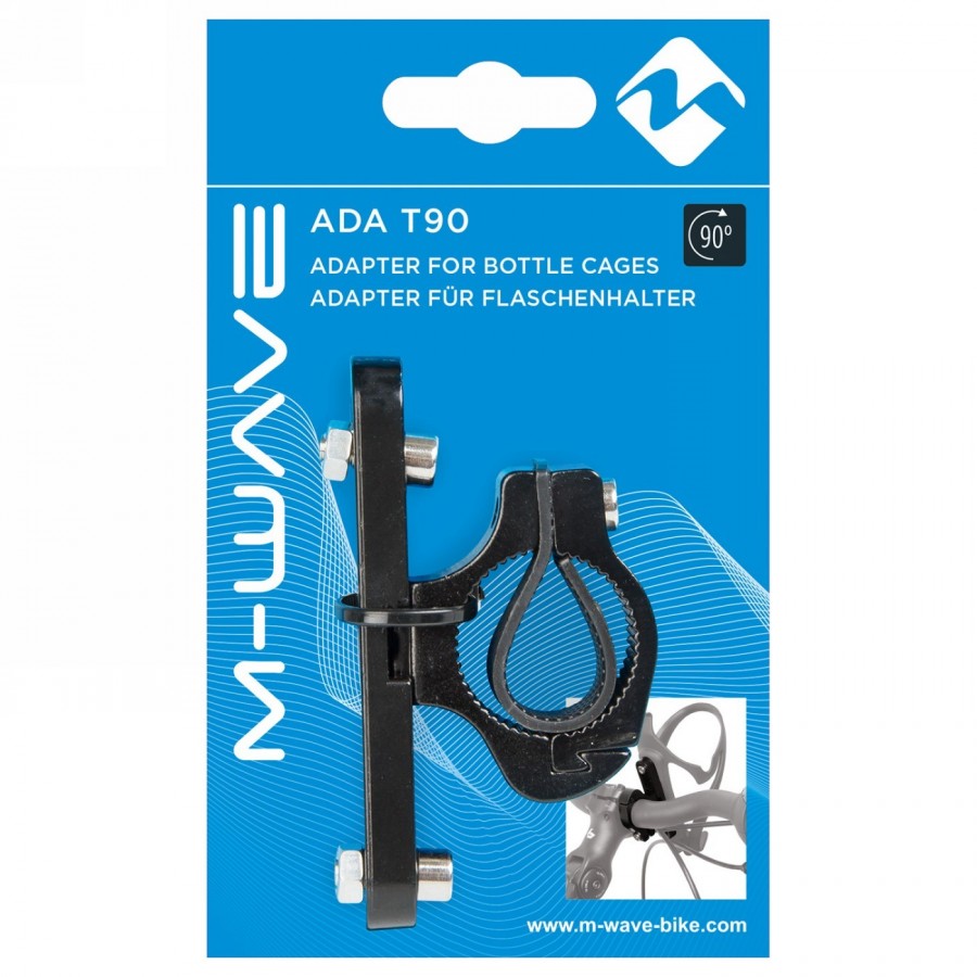 adaptateur pour fixer un porte-bidon sur le guidon, m-wave, alu, noir, sur carte - 4