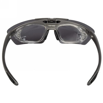 Sunglasses, 'm-wave', matt grey, with frame for prescription lenses, hinged, with replacement lenses (clear and orange), ec - 2