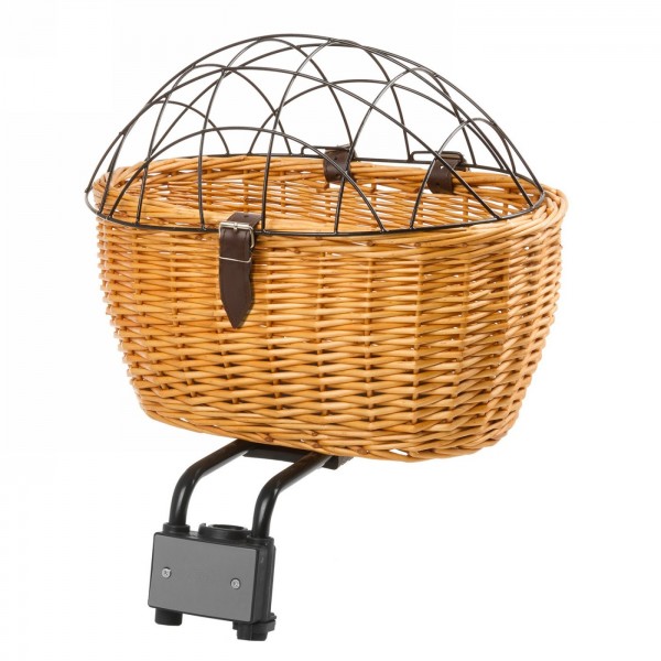 Wicker basket, m-wave 'ba pet', also suitable for pets, 430 x 295 x 220/140 mm, attachment to seat tube or stem - 1