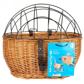 Wicker basket, m-wave 'ba pet', also suitable for pets, 430 x 295 x 220/140 mm, attachment to seat tube or stem - 5