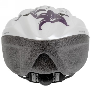 Helmet for adults/youths, active, design: white flower, size l 58 - 61 cm, with ring system, box - 4